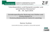 Genderspezifische Nutzung von Rollen und Diskurstypen in Kommunikationsforen beim E-Learning Rainer Kuhlen Universität Konstanz, HU-Berlin, Universität.