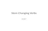 Stem Changing Verbs D1K7 Would you change for????? I would not change for myself, I like me. I would change for you though. And I would change for him.