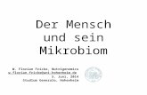 Der Mensch und sein Mikrobiom W. Florian Fricke, Nutrigenomics w.florian.fricke@uni-hohenheim.de 5. Juni, 2014 Studium Generale, Hohenheim.