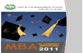 MBA Placement Brochure 2011, Jamia Millia Islamia.