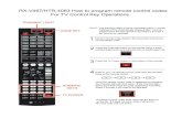 RX-V467 Programing Remote Control Codes for TV Control Key Operations