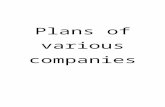 Plans of Various Companies