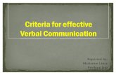 ♥Criteria for Effective Verbal Communication Report♥