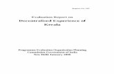 Evaluation Report on Decentralised Experience of Kerala