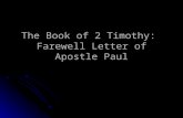 Lessons From 2 Timothy, Paul's Farewell Letter to His Disciple