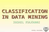 Classification algorithms used in Data Mining. This is a lecture given to Msc students.