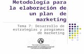 Parte II: Metodología para la elaboración de un plan de marketing Tema 7: Desarrollo de estrategias y programas de marketing.