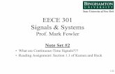 EECE 301 Note Set 2 CT Signals