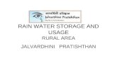 Rain water storage and usage