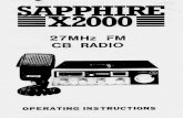 Sapphire X2000 CB radio user instruction manual