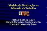 Modelo de Sinalização no Mercado de Trabalho Michael Spence (1974) Market Signaling, Cambridge, MA: Harvard University Press.