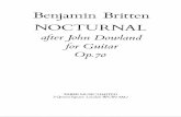 Britten Benjamin Nocturnal Op 70 Arr Julian Bream Sheet