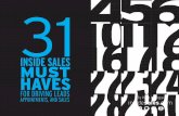 31 Inside Sales 'Must Haves' for Driving Leads, Appointments & Sales