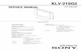KLV-21SG2 Service Manual