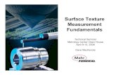 Surface Texture Measurement Fundamentals for Metrology Center Open House