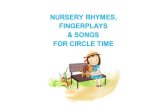 Nursery Rhymes, Finger Plays & Songs For Circle Time Cards