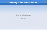 Erlang Dos and Dont's by Richard Carlsson