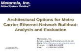 Architectural Options for Metro Carrier-Ethernet Network Buildout: Analysis & Evaluation
