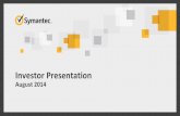 Symantec investor presentation august 2014