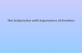 The Subjunctive with Expressions of Emotion. El subjuntivo is used after expressing Im happy or Im sad, as well as many other expressions of emotions.