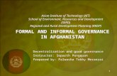 Formal and informal governance in afghanistan