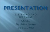 Speaking and listening skills