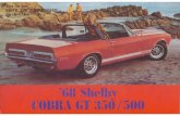 1968 Shelby Cobra GT500 GT350 Brochure