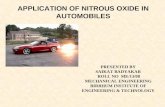 Seminar Application of Nitrous Oxide in Automobiles Ppt