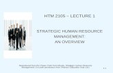 Lecture 1 Strategic Human Resource Management An Overivew