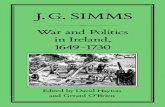 War and Polotics in Ireland 1649 - 1730