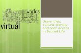 Users cultural identities, roles and  open access in Second Life