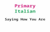 Primary Italian Saying How You Are Learning Objectives The pupils will learn to ask and answer questions about how they are.