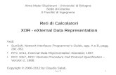 Lez. 91 Reti di Calcolatori XDR - eXternal Data Representation Vedi: SunSoft, Network Interfaces Programmer's Guide, app. A e B, pagg. 291-352. RFC 1014,