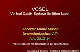 VCSEL Vertical Cavity Surface-Emitting Laser Docente: Mauro Mosca ( Ricevimento: alla fine della lezione o per appuntamento Università.
