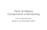 Tier2 di Milano Componenti e Monitoring Luca Vaccarossa Milano 14 dicembre 2007.