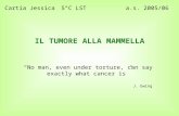 IL TUMORE ALLA MAMMELLA “No man, even under torture, can say exactly what cancer is” Cartia Jessica5°C LST a.s. 2005/06 J. Ewing.
