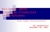 Business 4039- Canadian Financial Institutions
