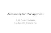 Accounting for management vtu module 8 Income tax