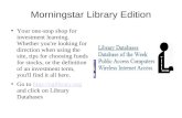 Morningstar Library Database Of The Week
