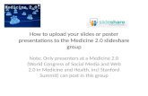 How to post you slides/poster on the Medicine 2.0 event page at Slideshare