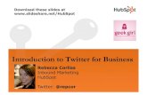 Intro to Twitter for Business: Hubspot & Geek Girl Camp