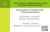 Business Librarians and Entrepreneurship: Innovative Trends and Characteristics: Leonard/Clementson