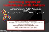 Learning styles of Individuals with Autism - Autism Awareness Month