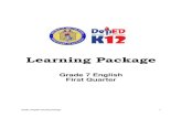 Learning Package  First Quarter Grade 7 for English