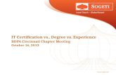 BDPA: 'IT Certifications vs Experience vs Degrees' - Gerald Smith (Sogeti)