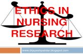 Ethics in nursing research