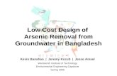 Low Cost Design of Arsenic Removal from Groundwater in Bangladesh