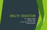 Health education- MBBS 4th year - AMDC 2013