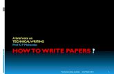 How to write papers - A note on Technical Writing