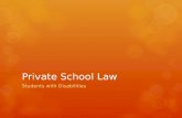 Private school law   - students with disab-- j. bazen
